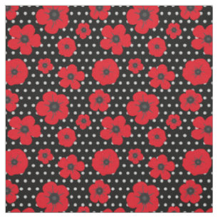 Tissu Motif à points rouges et à points polka