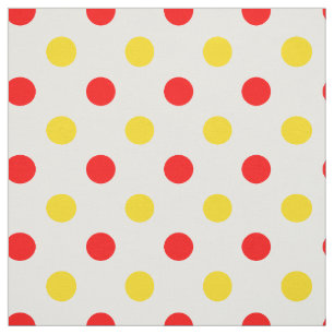 Tissu Motif à pois blancs rouges jaunes 