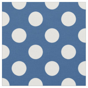 Tissu Motif à pois bleu et blanc inspiré de la campagne