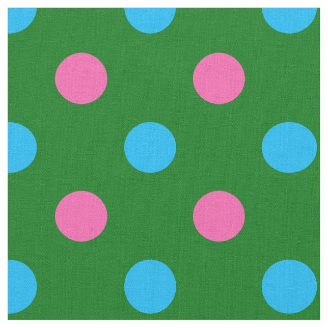 Tissu Motif à pois bleu vert rose (Fermer)