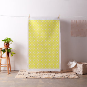 Tissu Motif à pois jaune et blanc
