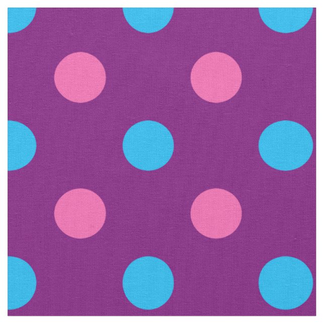 Tissu Motif à pois rose bleu violet (Fermer)