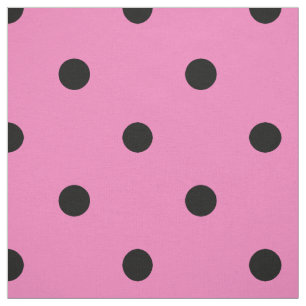 Tissu Motif à pois rose et noir