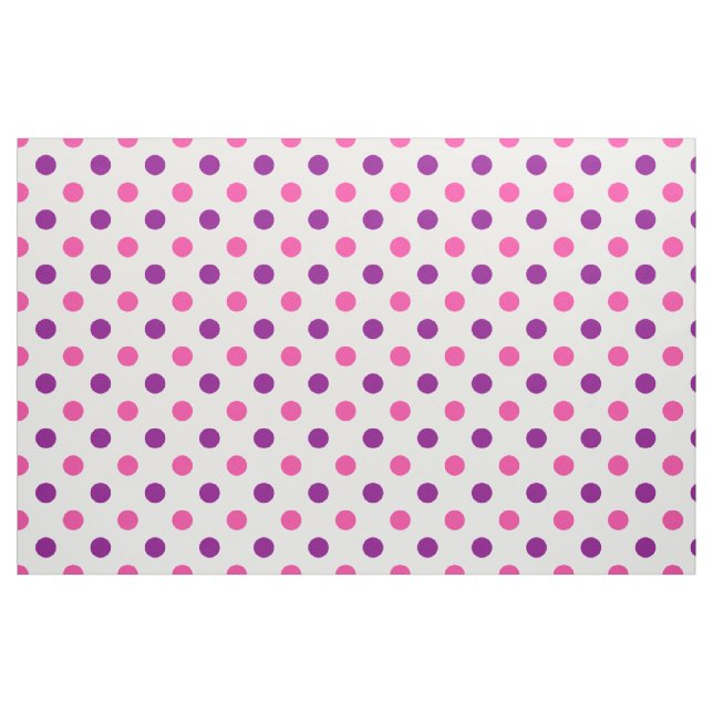 Tissu Motif à pois rose violet blanc  (Fat Quarter)