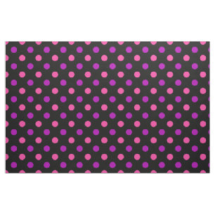 Tissu Motif à pois rose violet noir