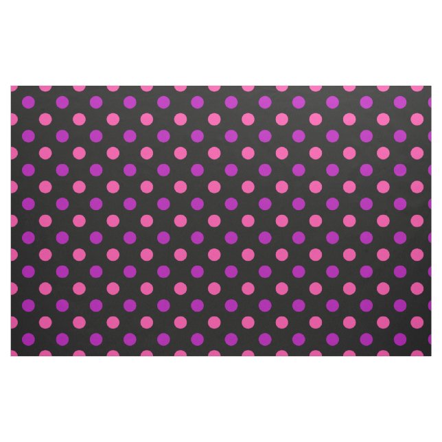 Tissu Motif à pois rose violet noir  (Fat Quarter)