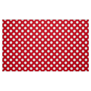 Tissu Motif à pois rouge et blanc de style vintage des a