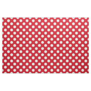 Tissu Motif à pois rouge et blanc de style vintage des a