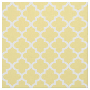 Tissu Motif à quatre feuilles jaune et blanc moderne