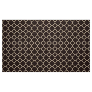 Tissu Motif à quatre feuilles marron chocolat