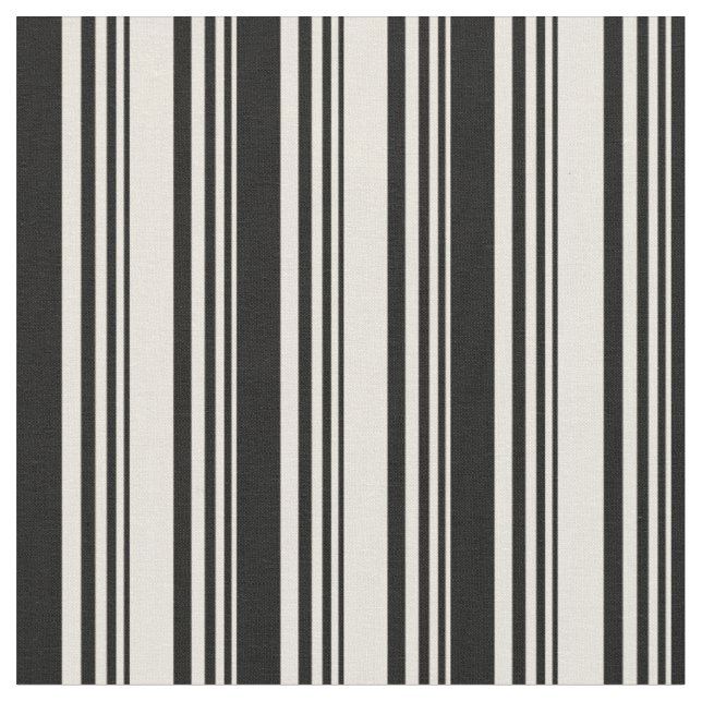 Tissu Motif à rayures beige et noir (Fermer)