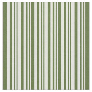 Tissu Motif à rayures blanches et vertes d'olive foncé