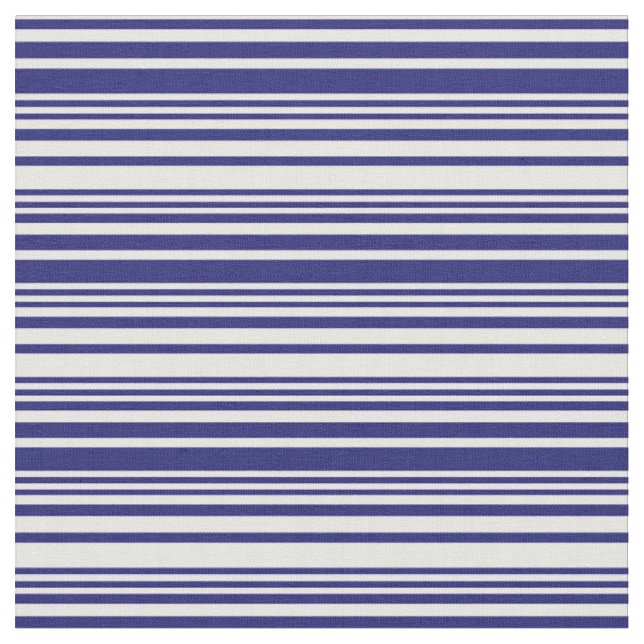 Tissu Motif à rayures bleues et blanches de minuit (Fermer)