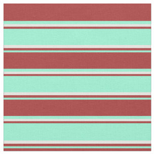 Tissu Motif à rayures de crème d'Aquamarine, Brown et d