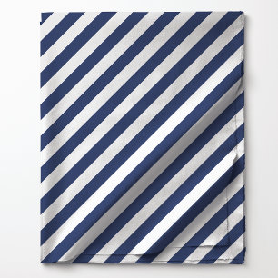 Tissu Motif à rayures diagonales bleu marine