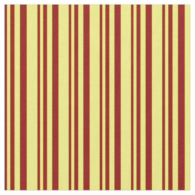 Tissu Motif à rayures rouge foncé et jaune (Fermer)