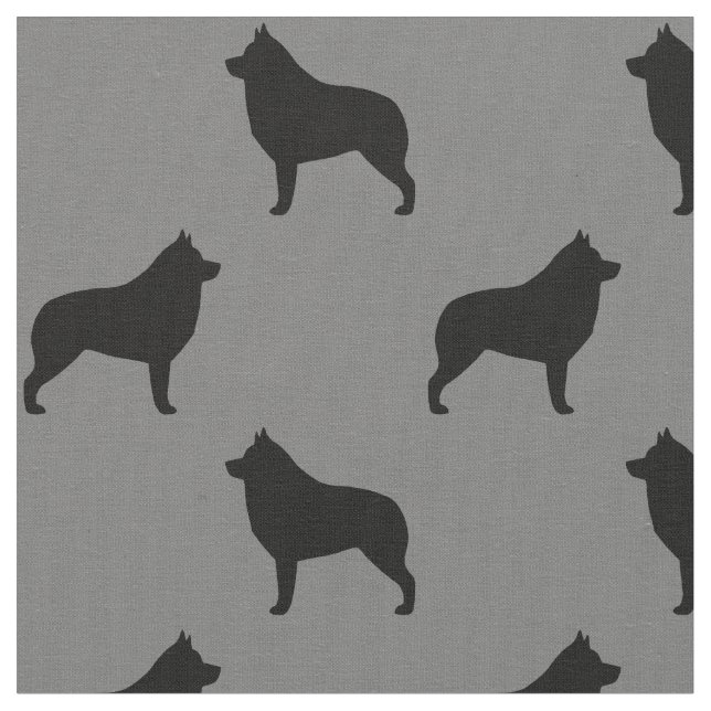 Tissu Motif à silhouettes de chiens de race Schipperke (Fermer)