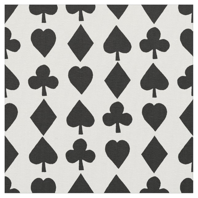 Tissu Motif à thème Black & White Poker (Fermer)