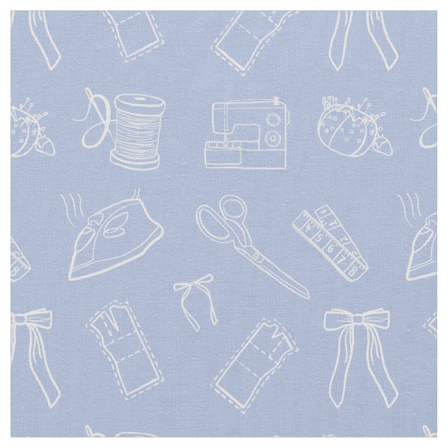 Tissu Motif à thème de couture au lilas (Fermer)