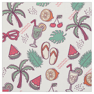 Tissu Motif à thème des vacances colorées sur la plage t