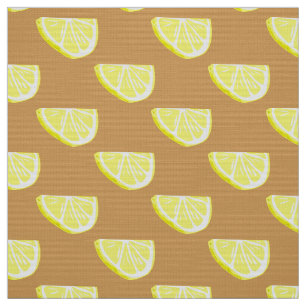 Tissu Motif à tranche de fruits de citron jaune cl