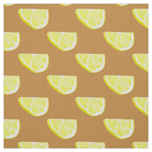 Tissu Motif à tranche de fruits de citron jaune cl (Échantillon)