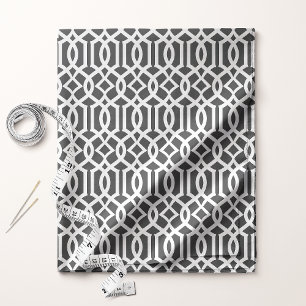 Tissu Motif à treillis en noir et blanc chic