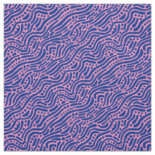 Tissu Motif Abstrait 110523 - Marine bleu et rose