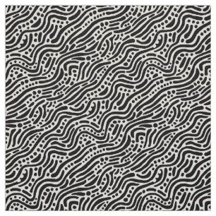 Tissu Motif Abstrait 110523 - noir et blanc