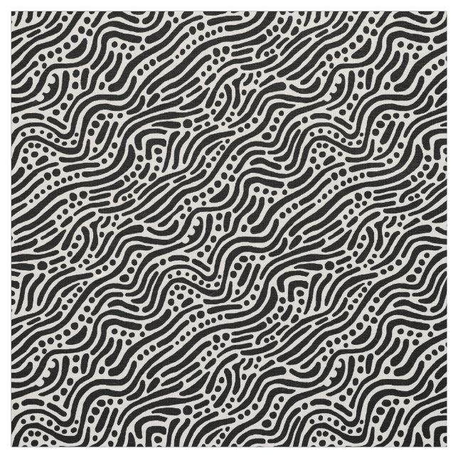 Tissu Motif Abstrait 110523 - noir et blanc (Échantillon)