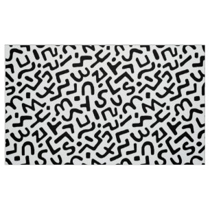 Tissu Motif Abstrait 170822 - Noir sur blanc