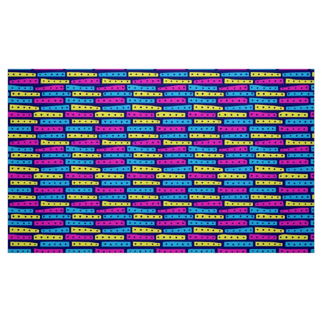 Tissu Motif Abstrait - Couleurs 02 sur Bleu foncé (Fat Quarter)
