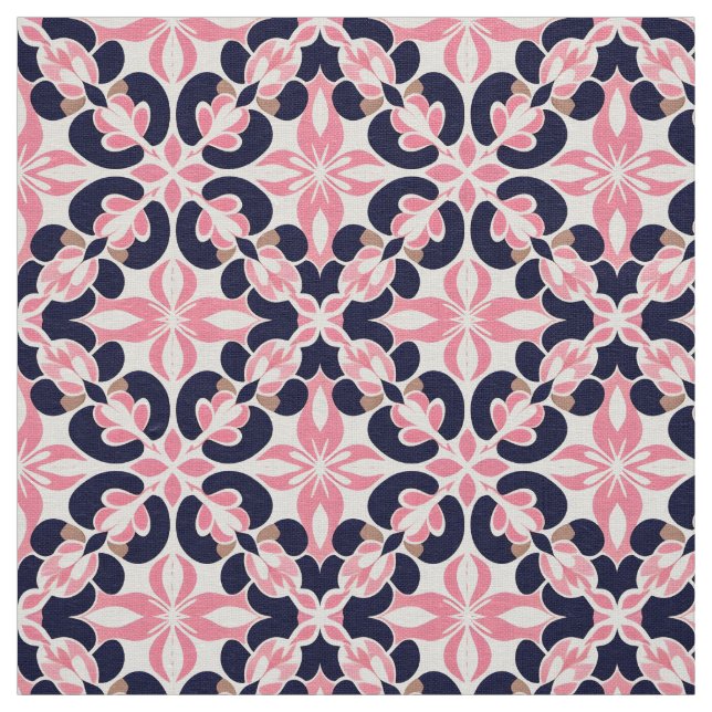 Tissu Motif Abstrait Floral Coloré (Échantillon)