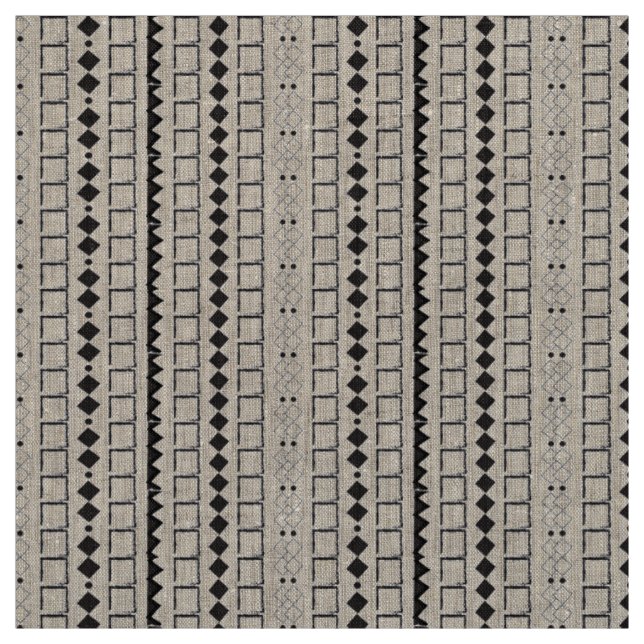 Tissu Motif Abstrait Géométrique Aztèque (Échantillon)