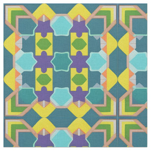 Tissu Motif Abstrait Géométrique Coloré
