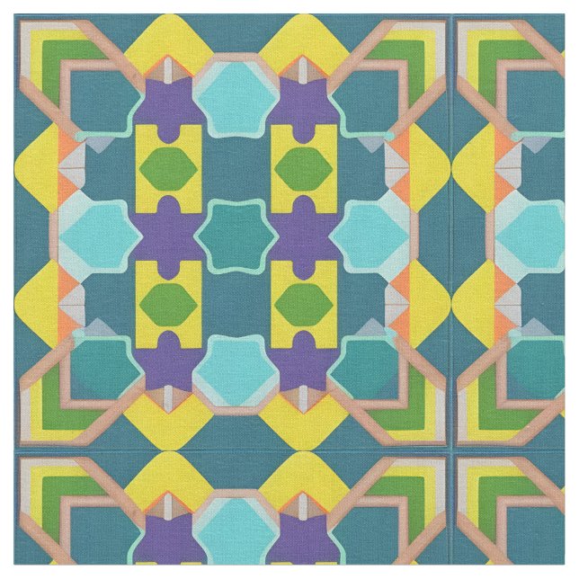 Tissu Motif Abstrait Géométrique Coloré (Fermer)