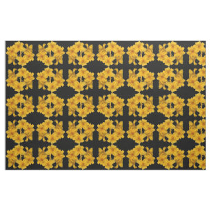 Tissu Motif Abstrait Jaune