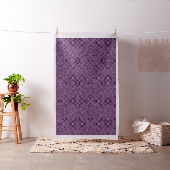 Tissu motif abstrait kaléidoscope violet (In Situ)