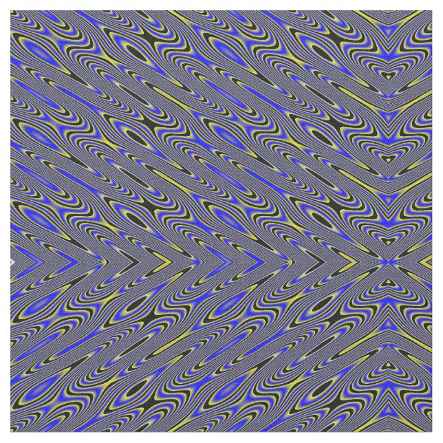 Tissu Motif Abstrait noir bleu et jaune (Fermer)