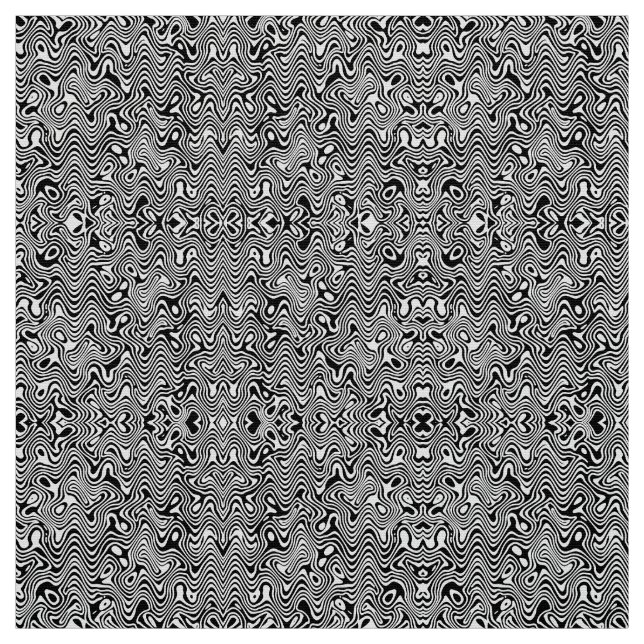 Tissu Motif abstrait noir et blanc (Échantillon)
