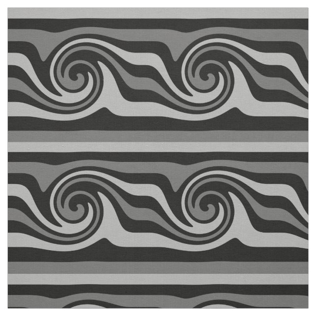 Tissu Motif abstrait noir et gris (Échantillon)