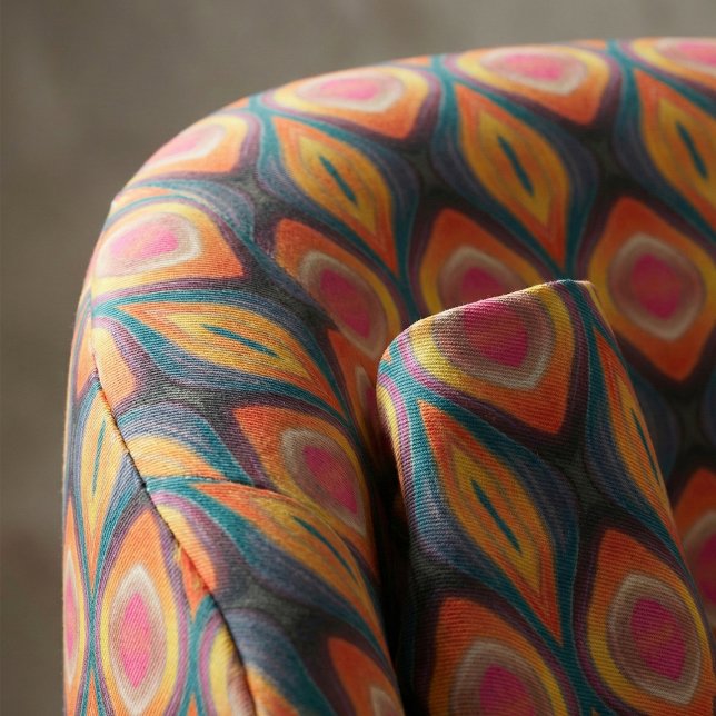 Tissu Motif Abstrait rose orange jaune rétro funky (Créateur téléchargé)