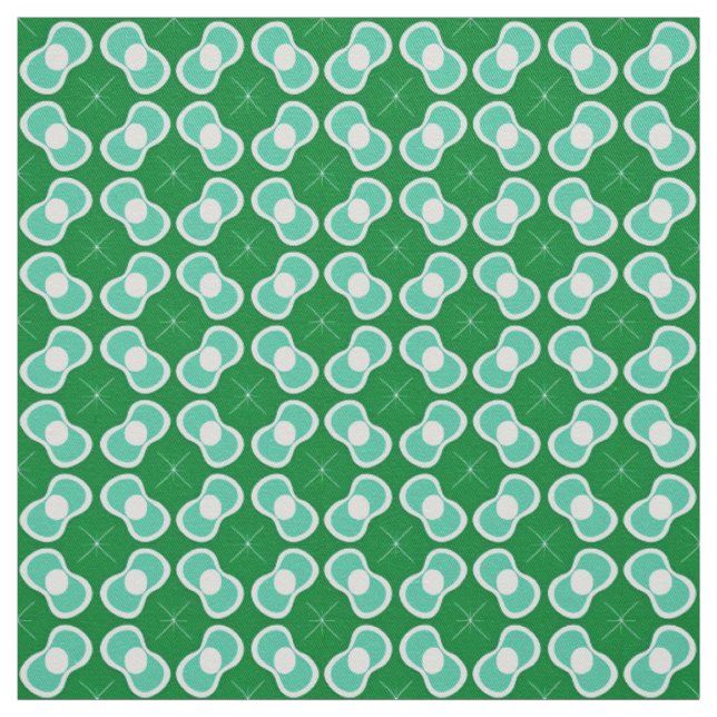 Tissu Motif Abstrait Vert et Turquoise (Échantillon)