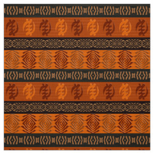 Tissu Motif africain ethnique avec des symboles