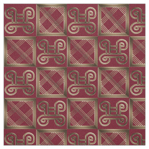 Tissu Motif africain ethnique avec des symboles
