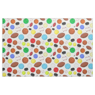 Tissu Motif aléatoire des balles de sport colorées