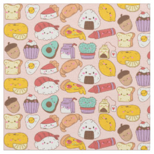 Tissu Motif alimentaire Kawaii