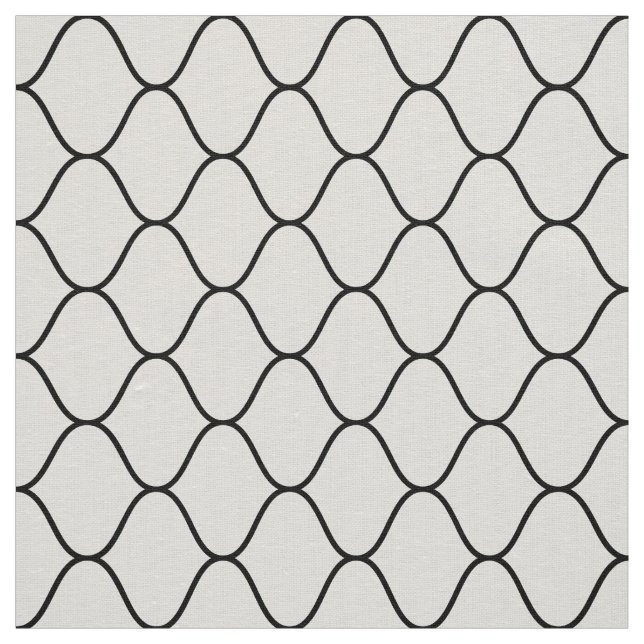 Tissu Motif Amime - Noir sur Blanc (Échantillon)