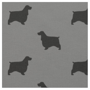 Tissu Motif anglais de silhouettes de cocker