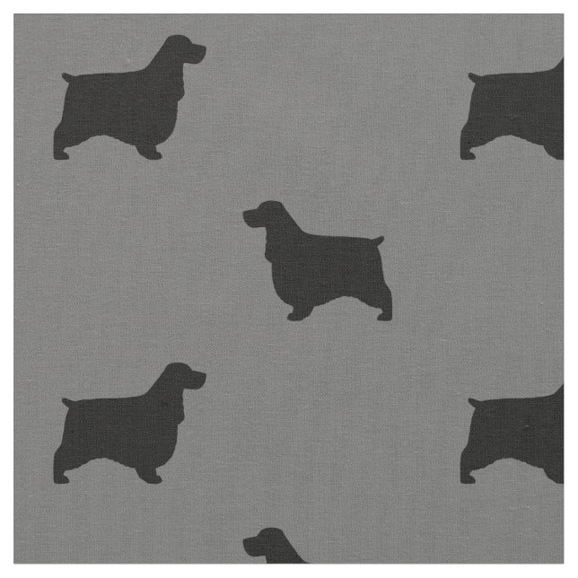 Tissu Motif anglais de silhouettes de cocker (Fermer)